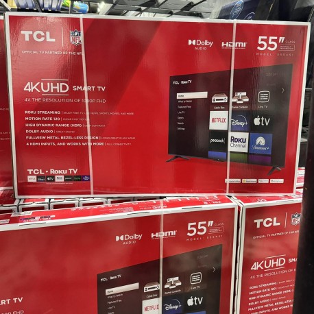 SMART TV TCL 55PULG CLASS 4 SERIES 4K UHD HDR ROKU TV