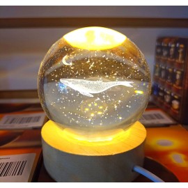 LAMPARA DE NOCHE 3D BOLA D/CRISTAL DELFIN LED832
