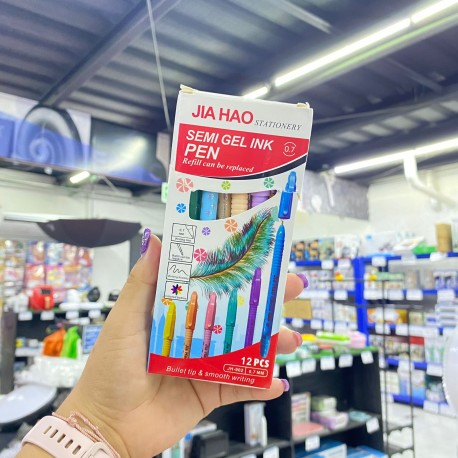 PAQUETE DE PLUMAS DE GEL JIA HAO 12PZ