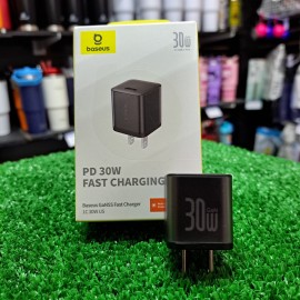 CUBO CARGADOR BASEUS TIPO C 30W GAN55 NEGRO/BLANCO CAR006