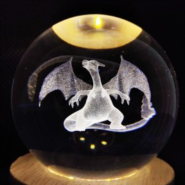LAMPARA DE NOCHE 3D BOLA D/CRISTAL DRAGON LED825