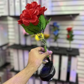 LAMPARA SOLAR FLOR ROJA/ROSA 70CM SDD1202