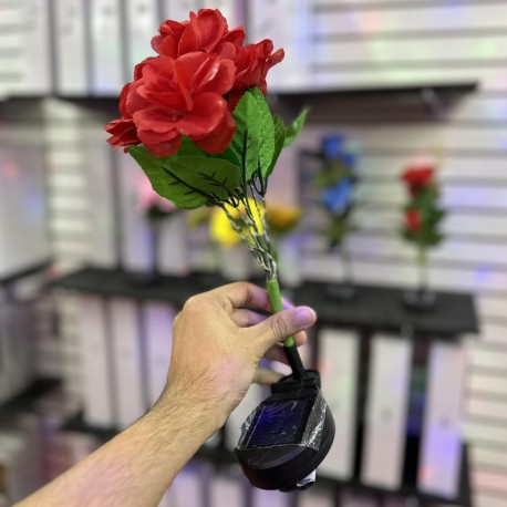 LAMPARA SOLAR FLOR ROJA/ROSA 70CM SDD1202