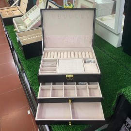 ALHAJERO JOYERO ESTUCHE ORGANIZADOR 3 NIVEL NEGRO R1002