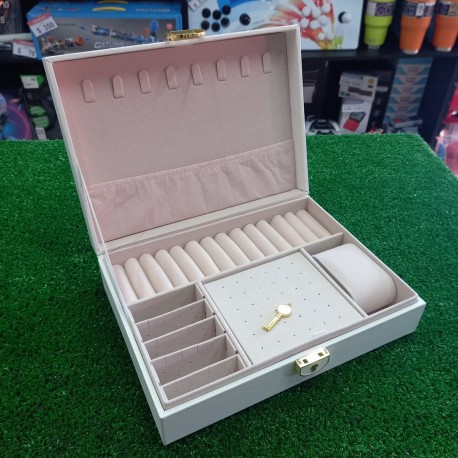 ALHAJERO JOYERO ESTUCHE ORGANIZADOR 1 NIVEL VERDE/BEIGE R1003