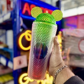 VASO TRANSPARENTE  TIPO STARBUCKS DIAMANTE TAPA C/OREJAS 750ml