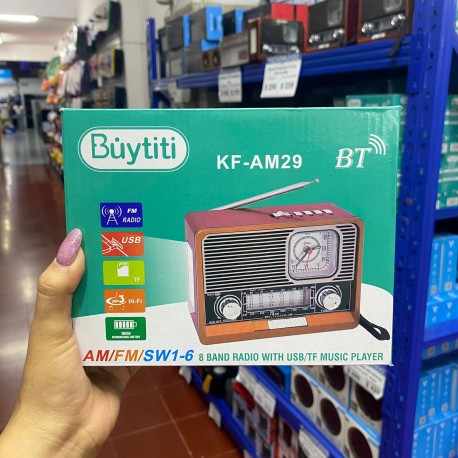 BOCINA BT RADIO AM Y FM CON RELOJ ALARMA